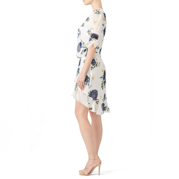 Nicholas Blue Rose Silk Wrap Dress - Picture 4 of 6